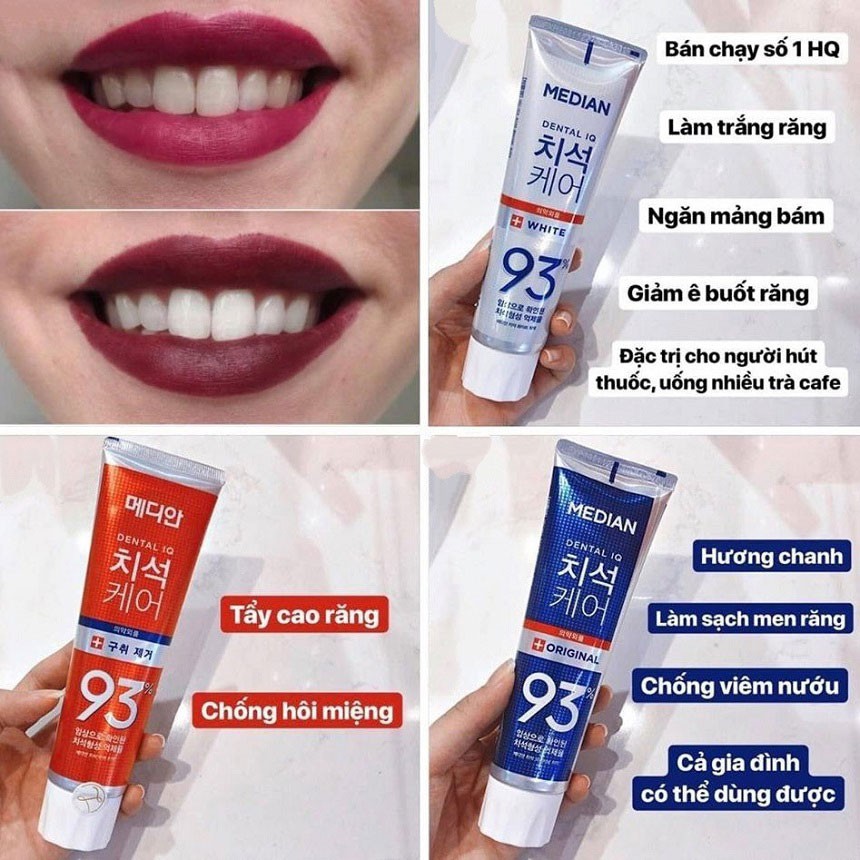[HCM]Kem đánh răng median hàn quốc tuýp 120g White ( bạc )