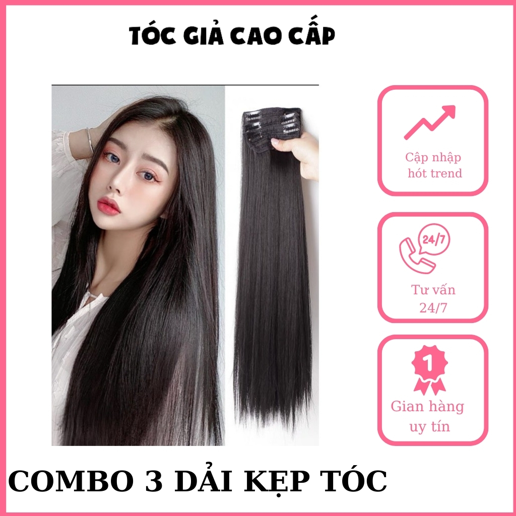 Sét 3 dải kẹp thẳng - dải 3 phím bấm tóc