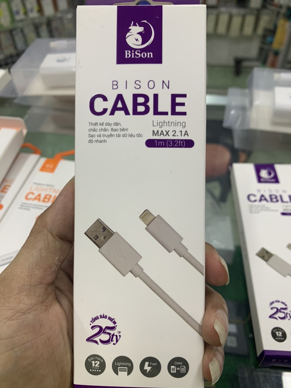 [HCM]Cáp sạc Lightning Bison 2m bảo hành 12 tháng
