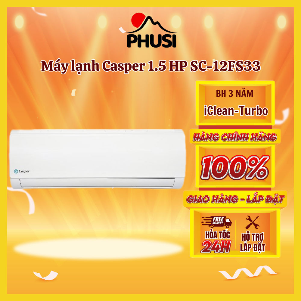 ✅trả góp 0% - máy lạnh casper 1.5 hp sc-12fs33