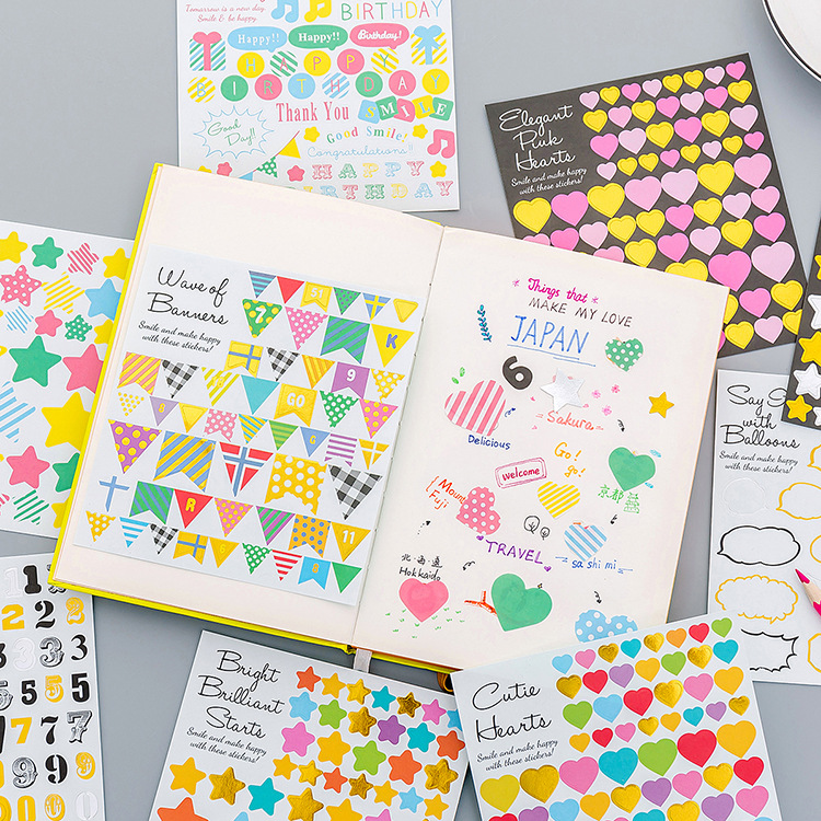 Sticker dán trang trí nhật ký, sổ vở, sinh nhật