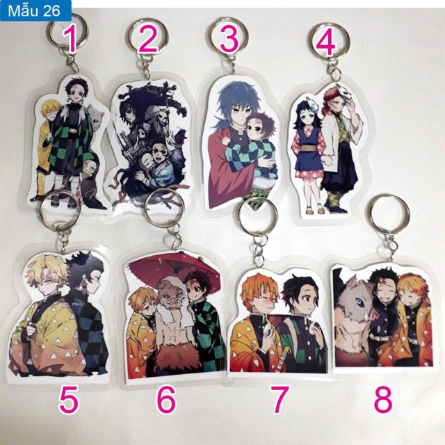 Móc khoá kimetsu no yaiba nhiều mẫu