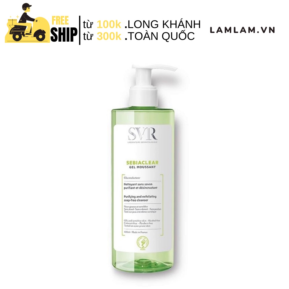 Sữa rửa mặt svr kiềm dầu cho da dầu mụn sebiaclear gel moussant 400ml