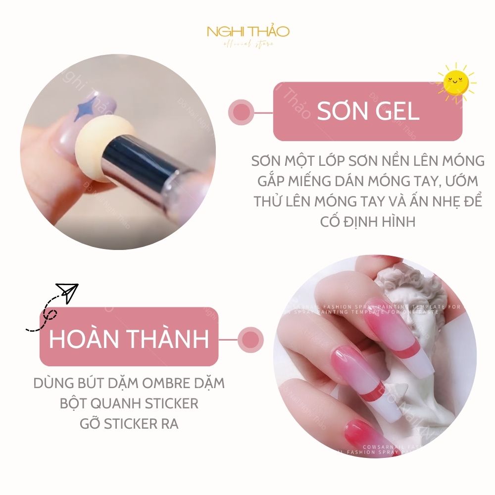 Sticker nail dặm ombre