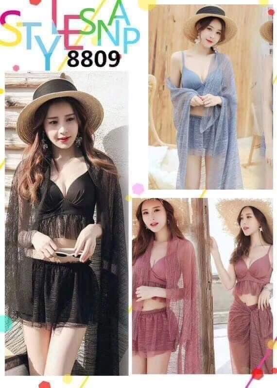 Goodmaket-bộ bơi nữ 3 chi tiết kiểu dáng hàn quốc-bộ đồ tắm biển 3 chi tiết , kiểu hipster gợi cảm, đồ bơi bikini nữ xẻ tà-