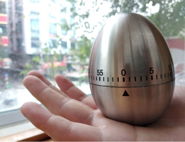 ĐỒNG HỒ POMODORO ĐẾM NGƯỢC 60' HÌNH QUẢ TRỨNG KIM LOẠI [ Đồng hồ cơ hẹn giờ đồng hồ nhà bếp đồng hồ cơ đếm ngược]