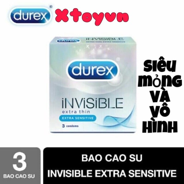 Bao Cao Su Mỏng Vô Hình Durex Invisible hộp 3 cái cao cấp