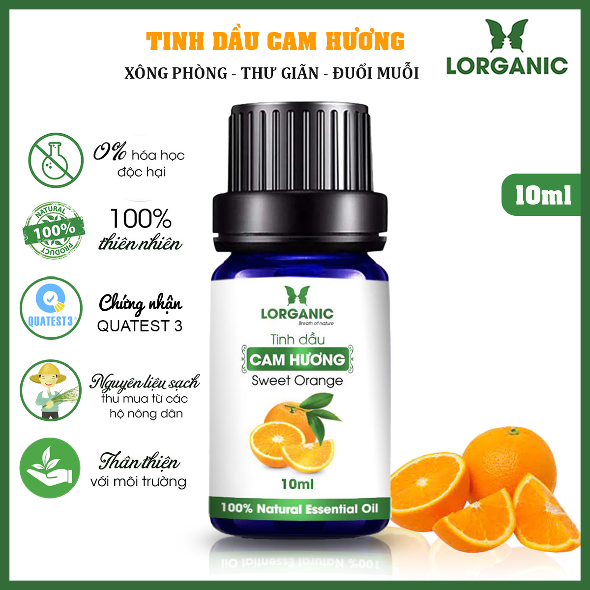 [HCM]Tinh Dầu Cam Hương Lorganic LGN0017 (10ml)