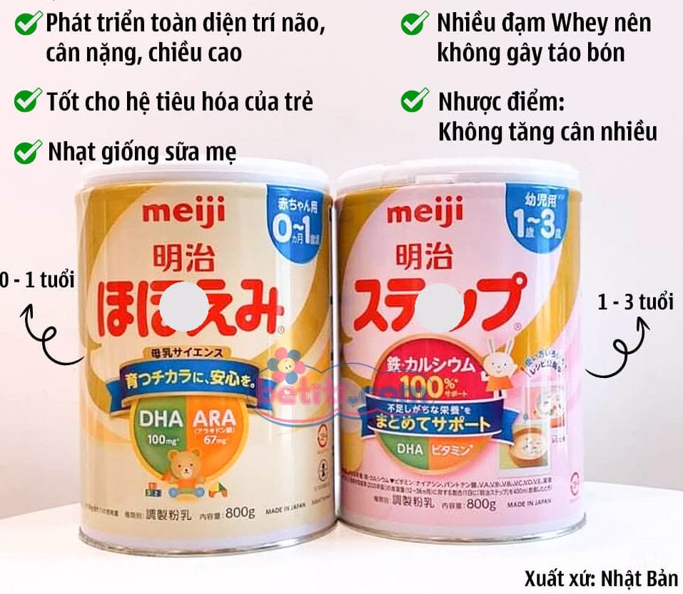 [Freeship ]Sữa Meiji 1-3 dạng thanh nội địa Nhật