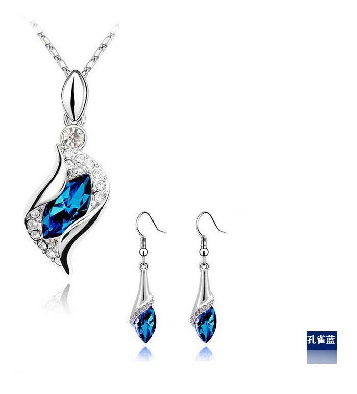 Perhiasan Kristal Austria Setelan Kristal-Peri Malaikat (Polychrome) Perhiasan Set U5Q2