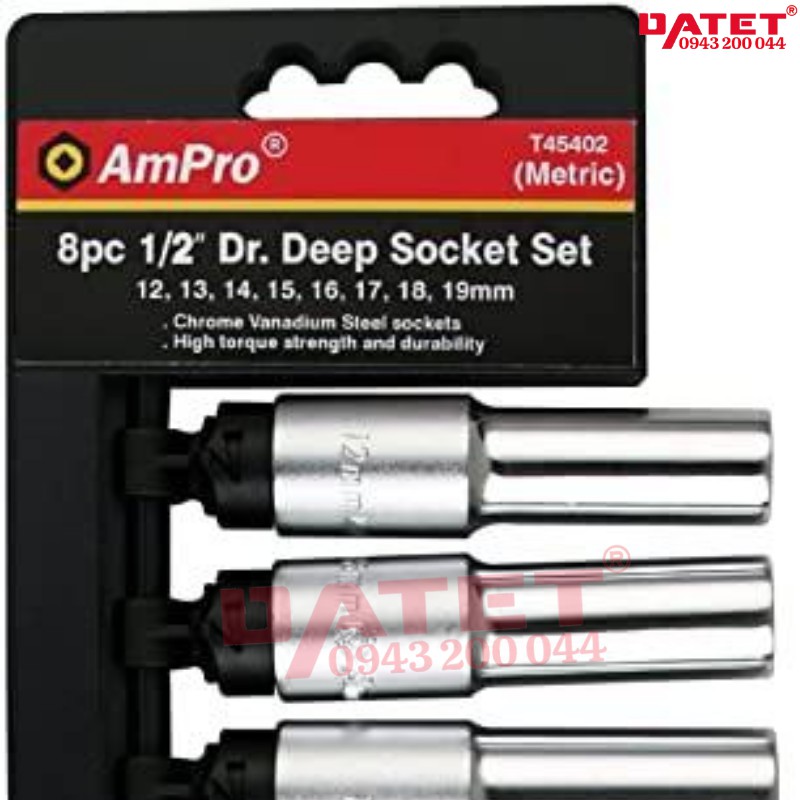 Bộ tuýp lục giác dài 8 chi tiết ampro