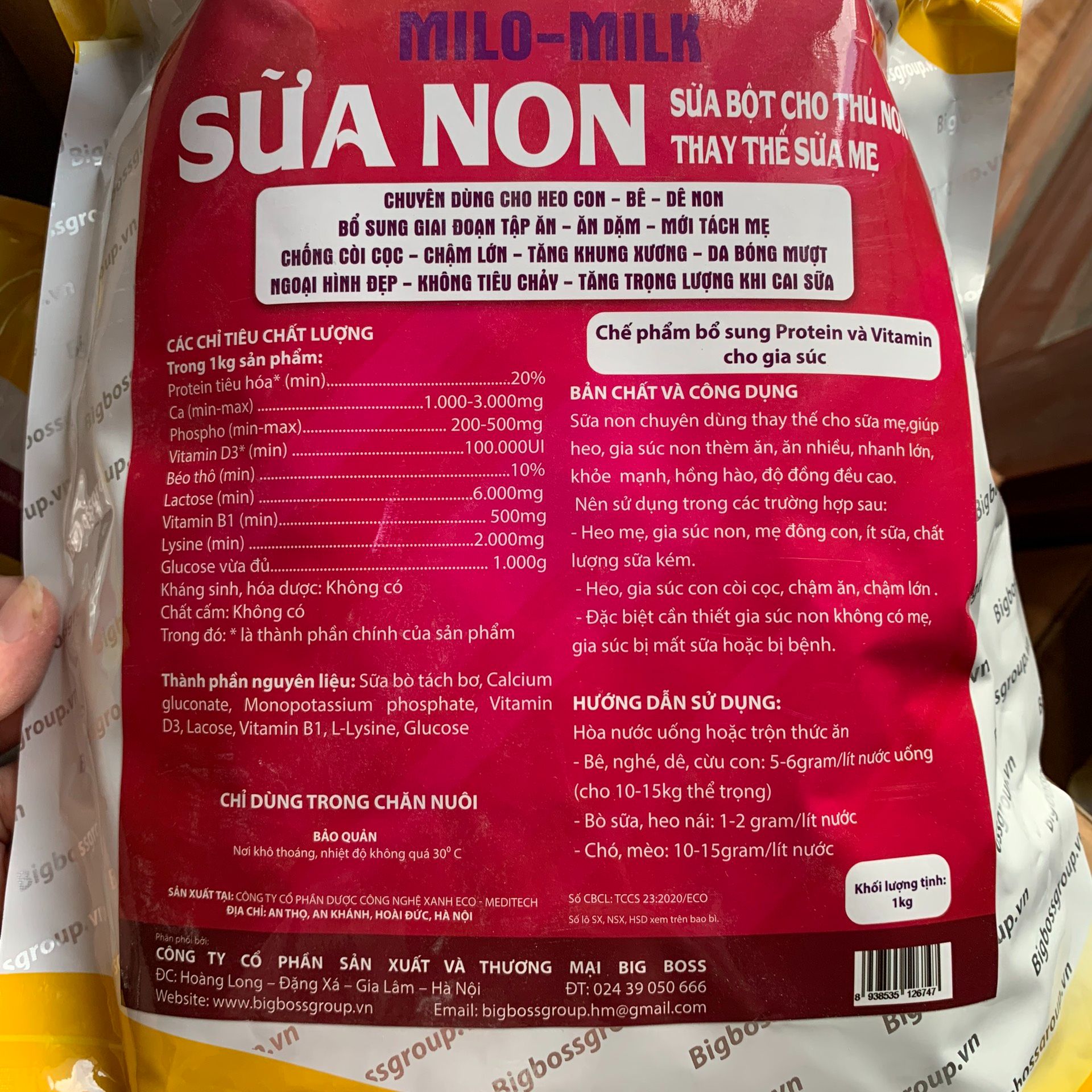 Sữa Non, Sửa Bột Dành Cho Heo Con, Dê Con, Bê,…