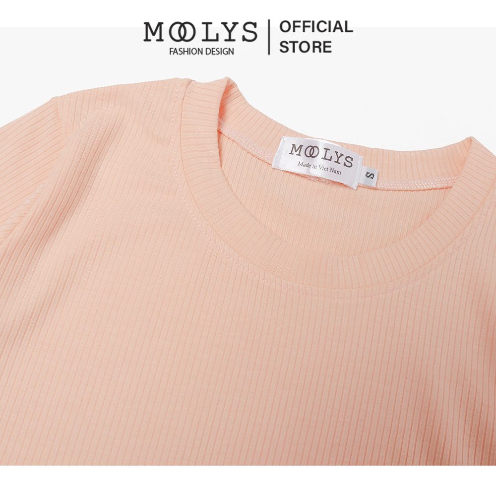 Áo crop top thun gân đơn giản Moolys MC010
