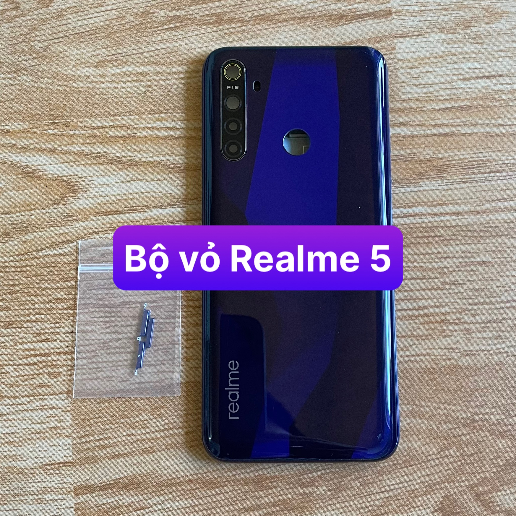Bộ xương vỏ Realme 5 / Realme 5s kèm khay sim và kính camera