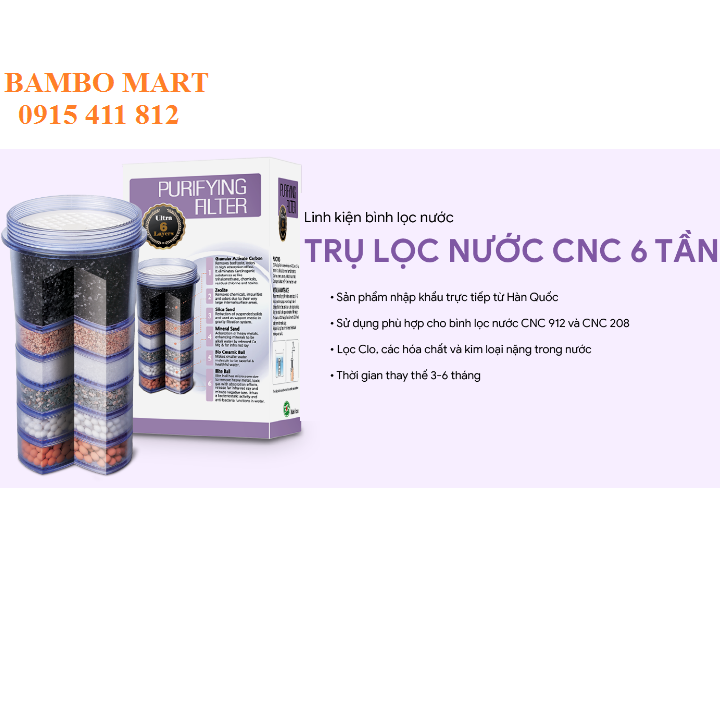 CỤC LỌC BÌNH LỌC NƯỚC HÀN QUỐC 6 TẦNG