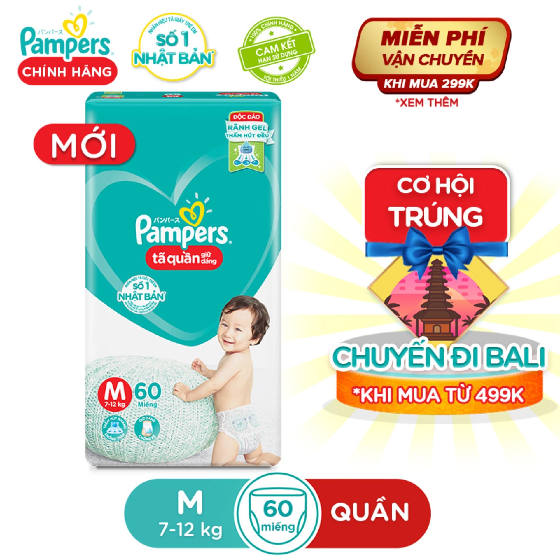 Offer Giảm Giá Tã Quần Pampers Giữ Dáng Mới Gói Đại M60 (size M - 60 Miếng) Offer Giảm Giá Tã Quần Pampers Giữ Dáng Mới Gói Đại M60 (size M - 60 Miếng)