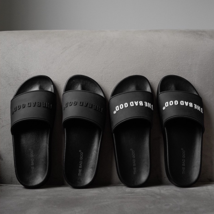 Dép quai ngang slipper The Bad God Basic fullbox chữ trắng