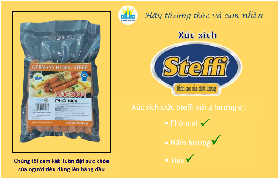 XÚC XÍCH PHÔ MAI ĐỨC STEFFI [ 250g]