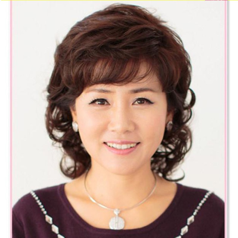 Tóc giả trung niên nữ 9026 💖FREESHIP💖 tóc trung niên xoăn ngắn, tặng lưới chụp, tóc giả nữ