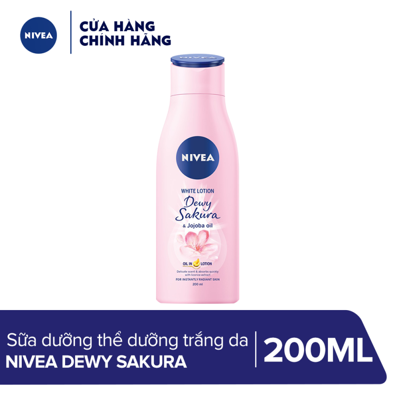 Sữa dưỡng thể dưỡng trắng da Nivea Dewy Sakura (200ml) - 85701 nhập khẩu