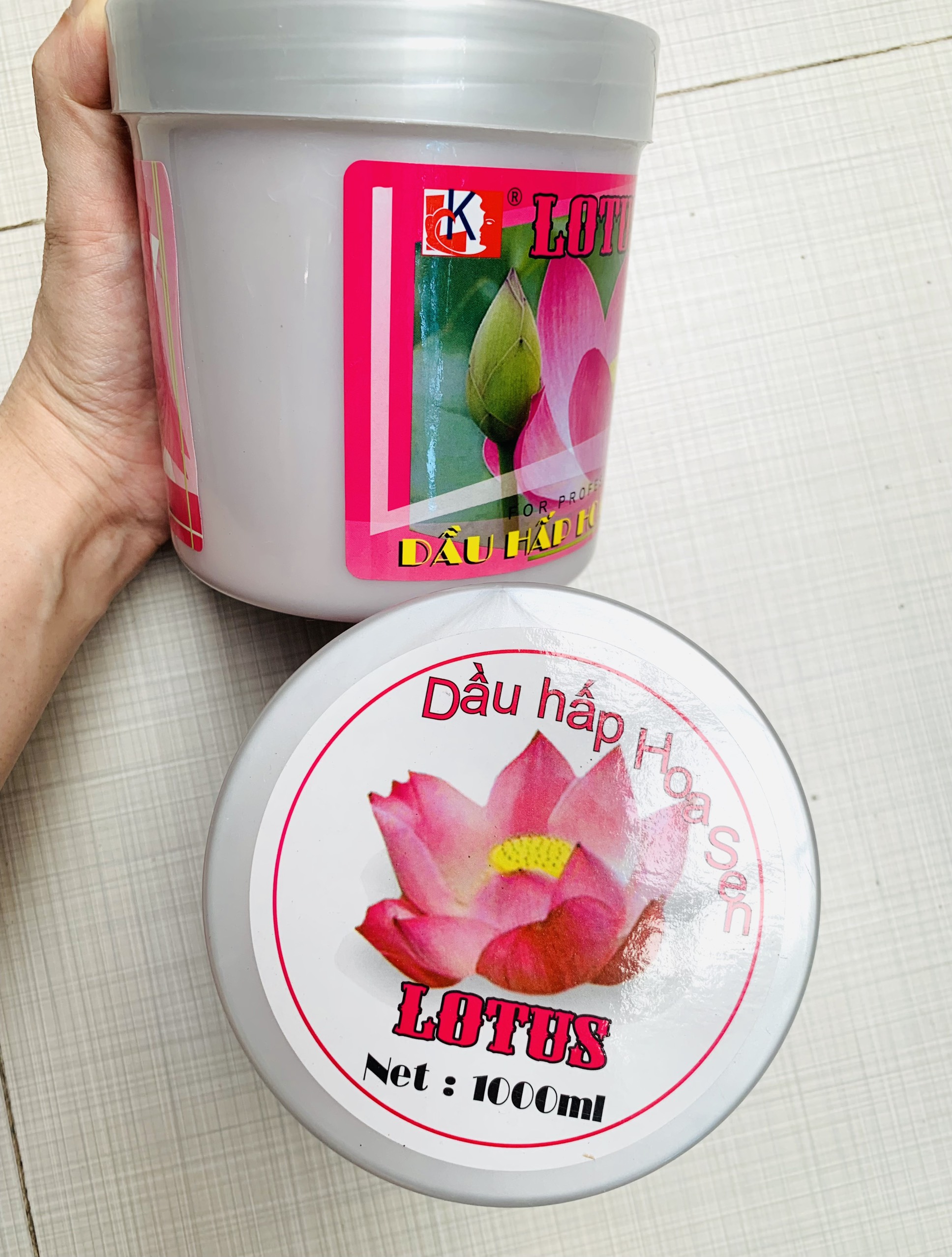 1 Hộp dầu hấp dưỡng tóc Hoa sen - 1000ml hoặc 500ml (Lotus repair hair treatment) - Có lựa chọn