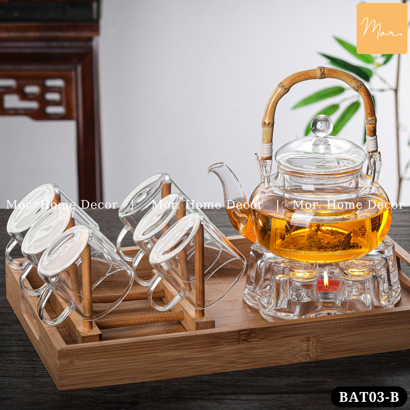 Bộ ấm trà thuỷ tinh chịu nhiệt - 600ml - BAT03