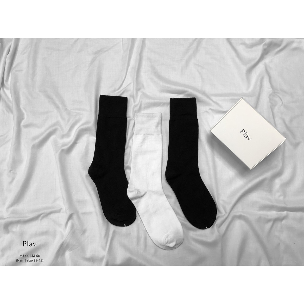 [Mã SKAMCLU8 giảm 10% cho đơn từ 100K] Set 3 đôi vớ nam chấm bi trơn chất cotton - Tất công sở Plav