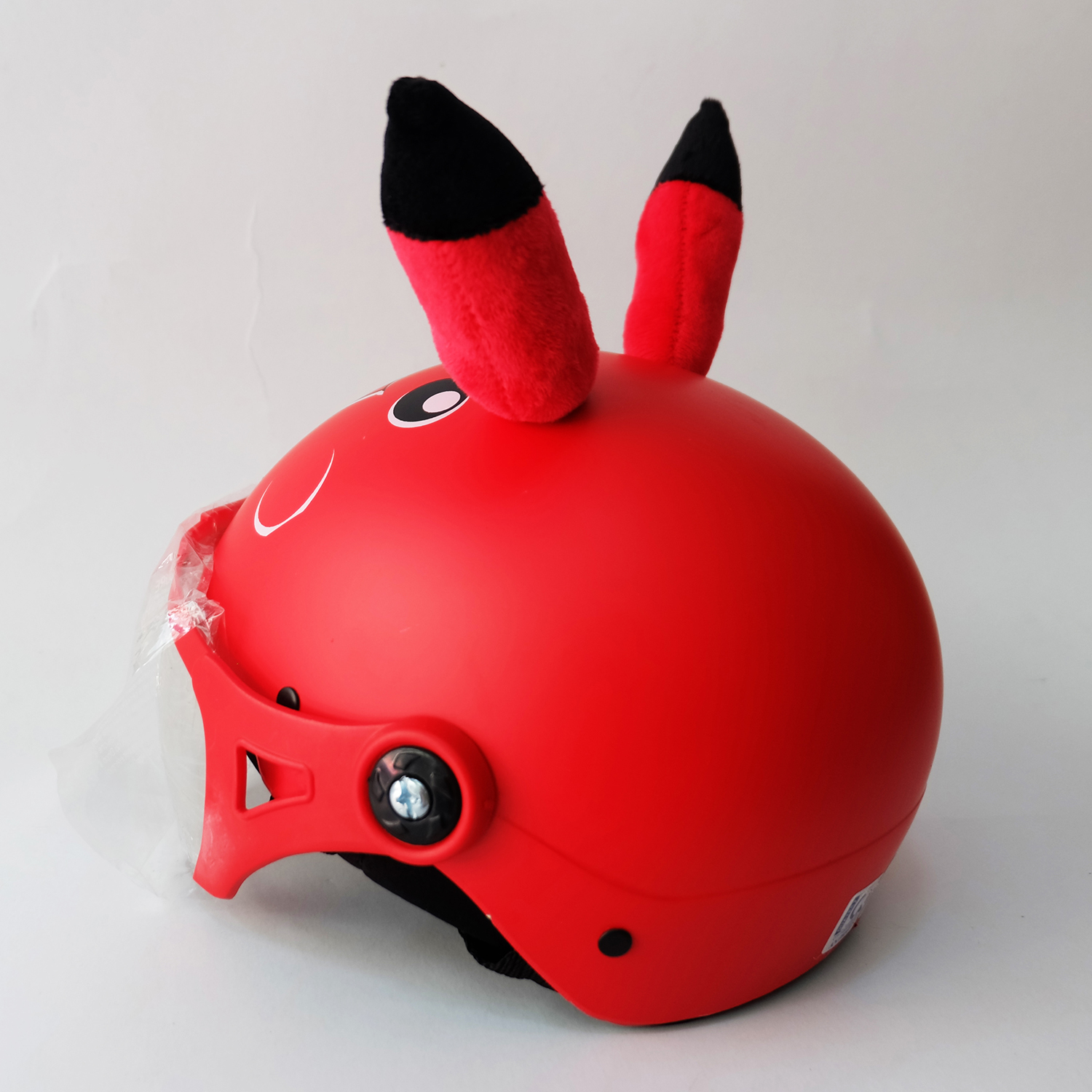 MŨ BẢO HIỂM TRẺ EM,CHO BÉ 3 ĐẾN 8 TUỔI,MÀU ĐỎ,CÓ KÍNH,PIKACHU-ĐẠT CHUẨN CR