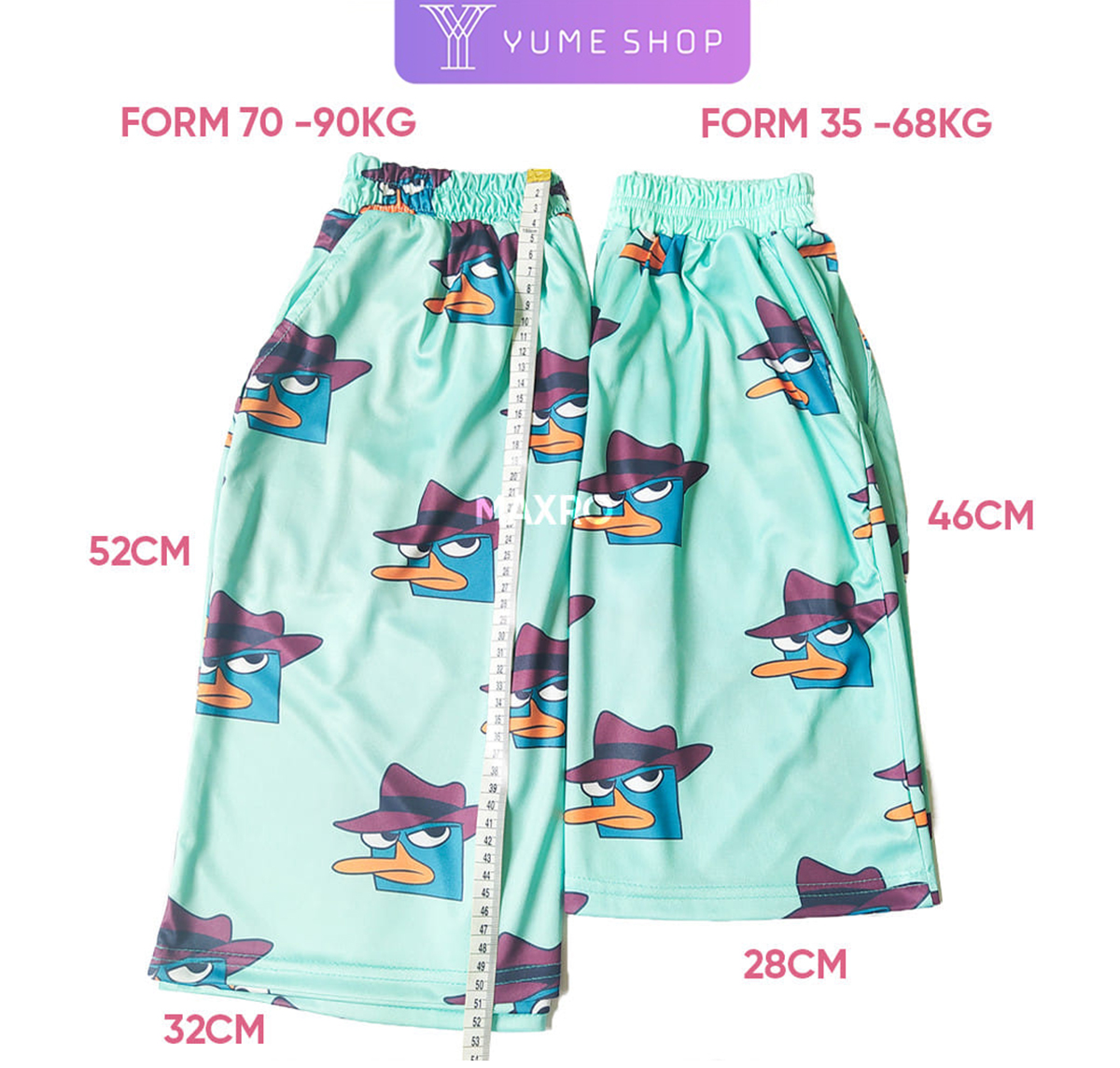 Quần Đùi Hoạt Hình Perry form unisex