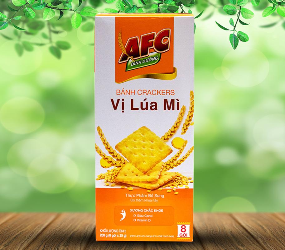 Bánh cracker dinh dưỡng AFC vị lúa mì hộp 200g