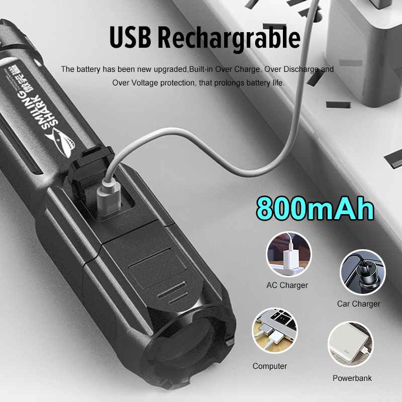 Đèn pin siêu sáng/Đèn pin cầm tay/đèn led chiếu xa chống nước/mini flashlight