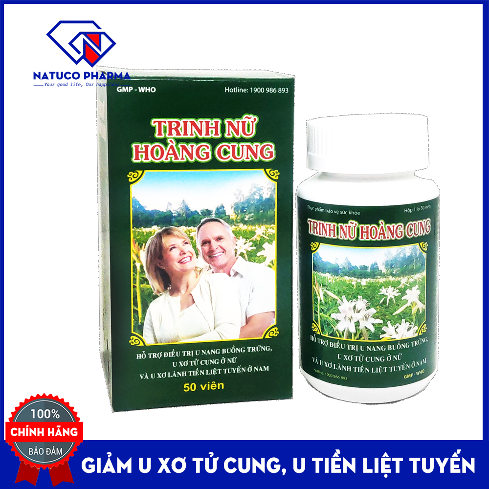 Viên uống Trinh nữ Hoàng Cung -  giúp ngăn ngừa U xơ, u vú, u tuyến tiền liệt hiệu quả-  Thành phần tam thất, xạ đen, trinh nữ hoàng cung hoàn toàn từ thiên nhiên - Hộp 50 viên chuẩn GMP