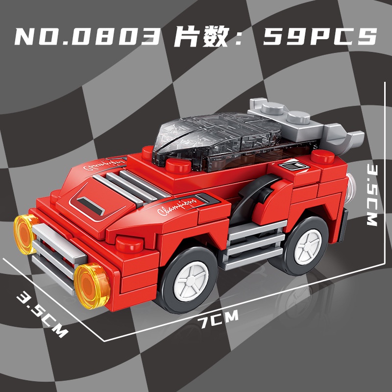 Mô hình lắp ghép mini Xe ô tô đua mini nhiều màu sắc - Bộ đồ chơi lắp ráp 3D cho bé