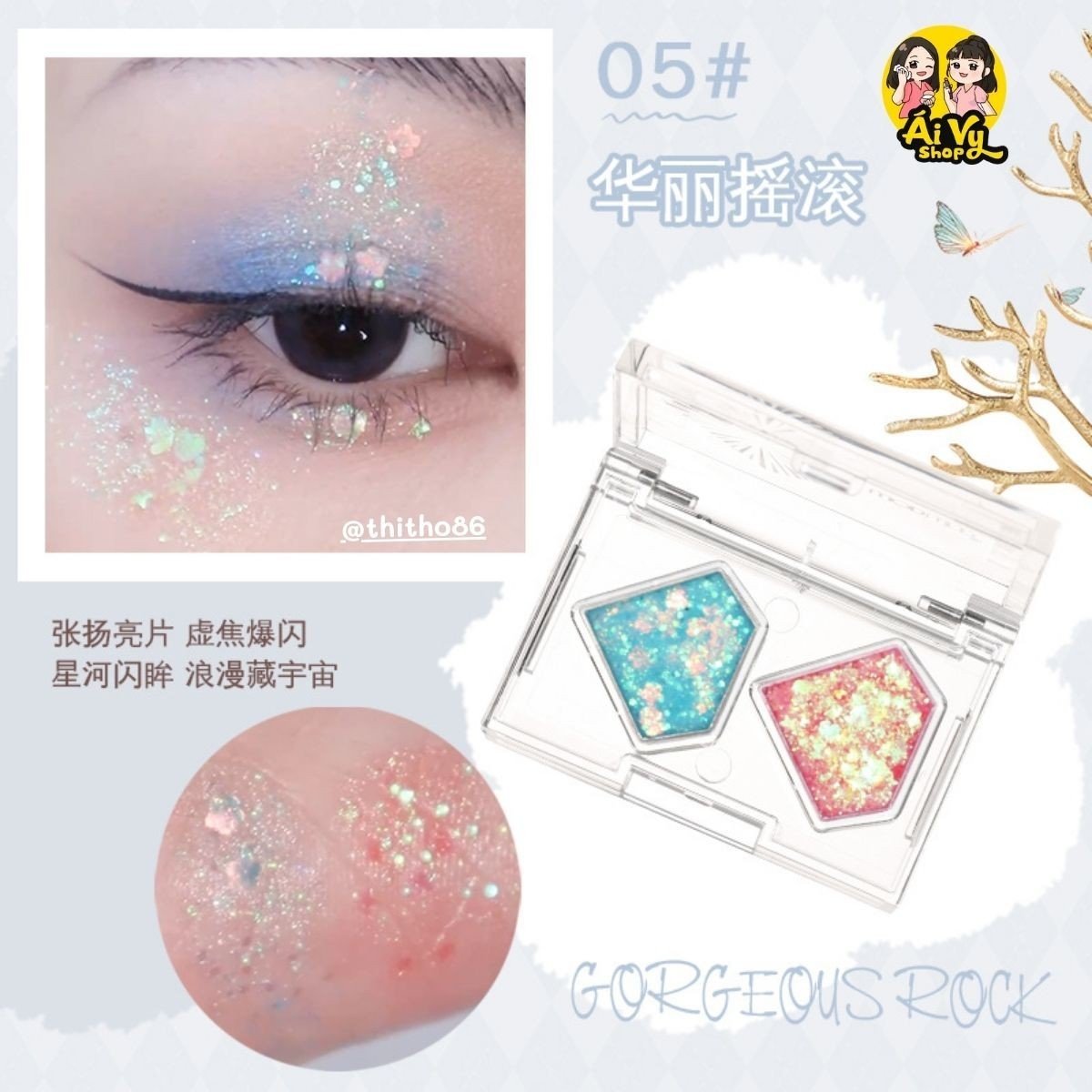 Nhũ mắt 2 ô wodwod skiny diamond w945