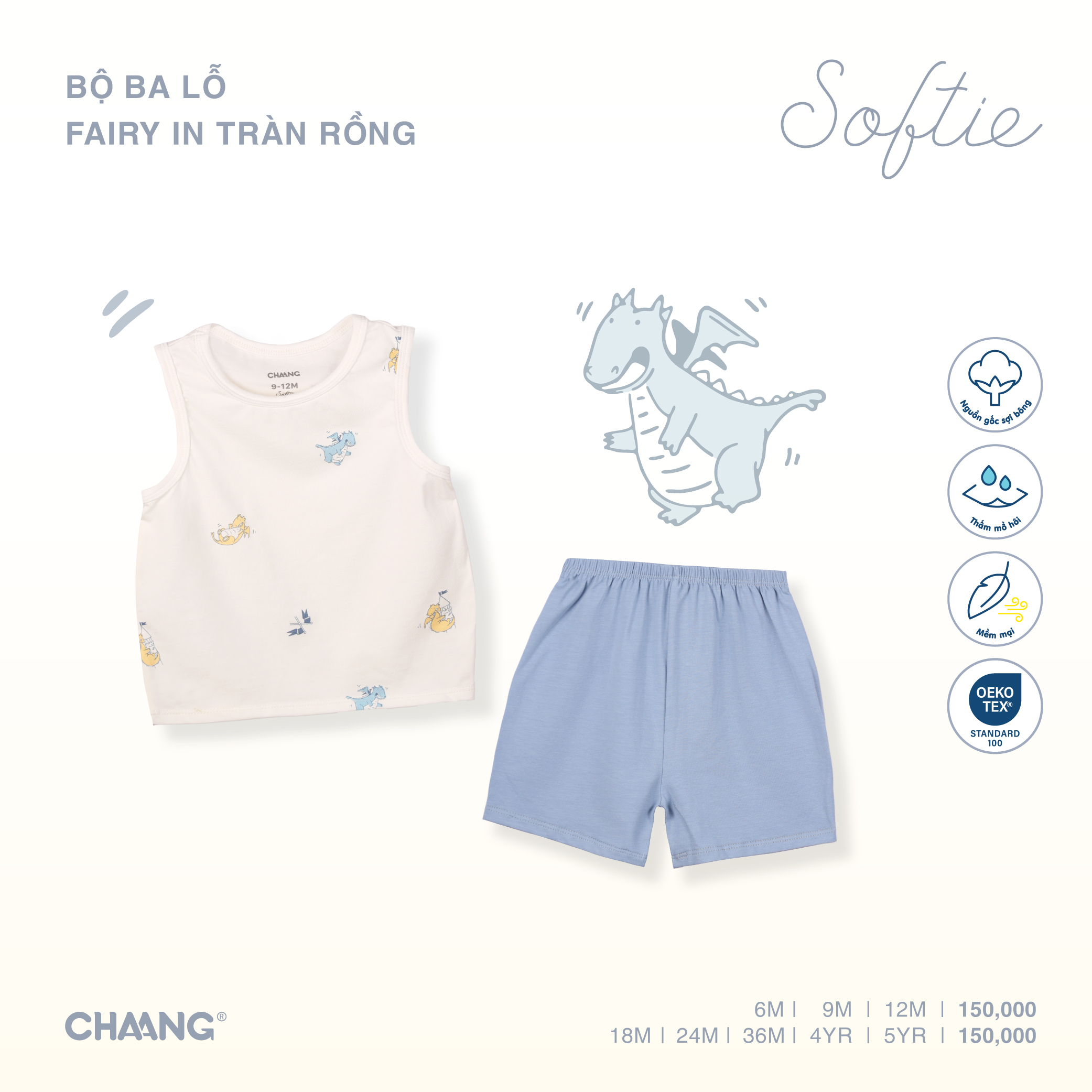 [CHAANG] Bộ quần áo ba lỗ Fairy Chaang