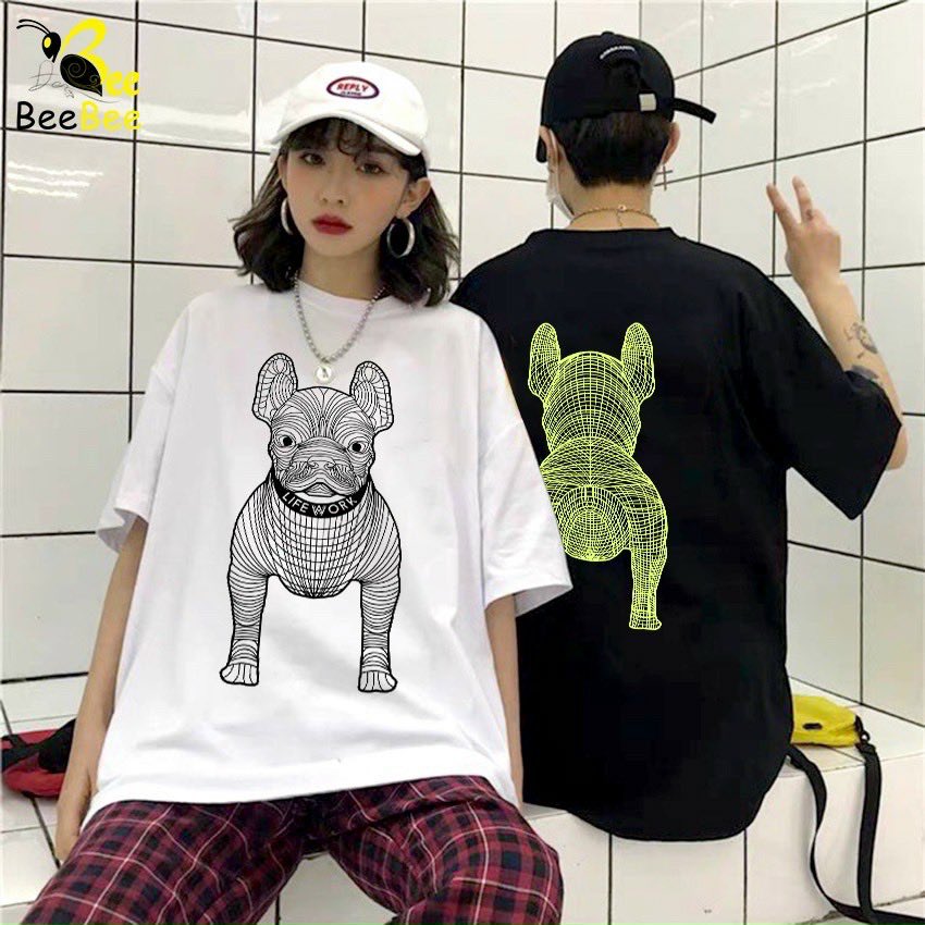 Áo thun unisex nam nữ chó sọc life work