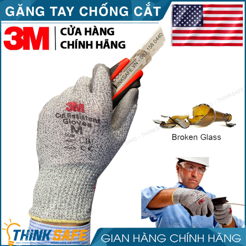 Găng tay chống cắt 3M cấp độ 5 độ khéo léo cao, chuyên dụng cho cơ khí kỹ thuật chống cắt khi làm với  tôn sắt thủy tinh - Bảo hộ Thinksafe