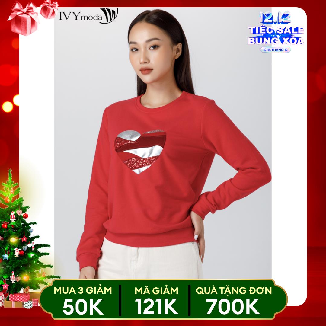 Áo sweater trái tim IVY moda MS 58B8815