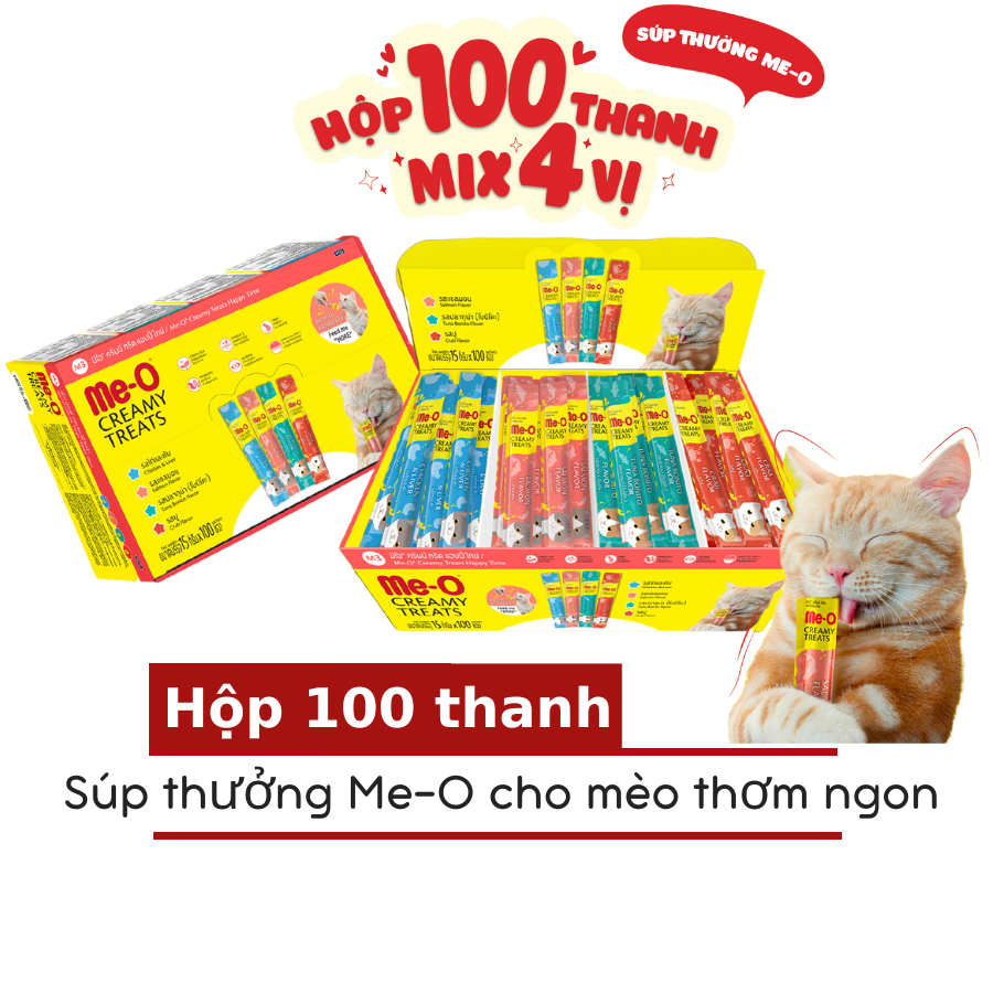 Súp thưởng me-o cho mèo - mix 4 vị -