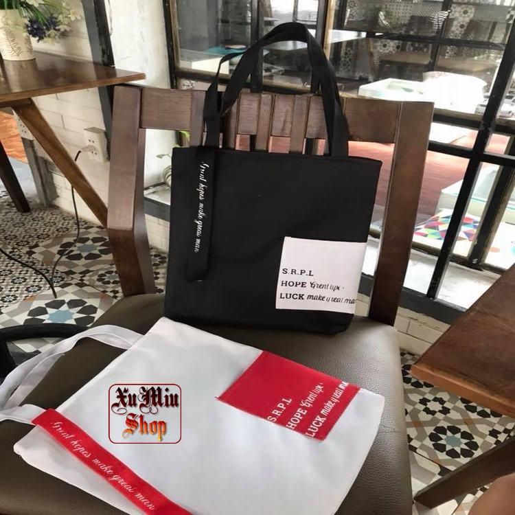 Túi tote/Túi vải size 25 - Mẫu túi phối