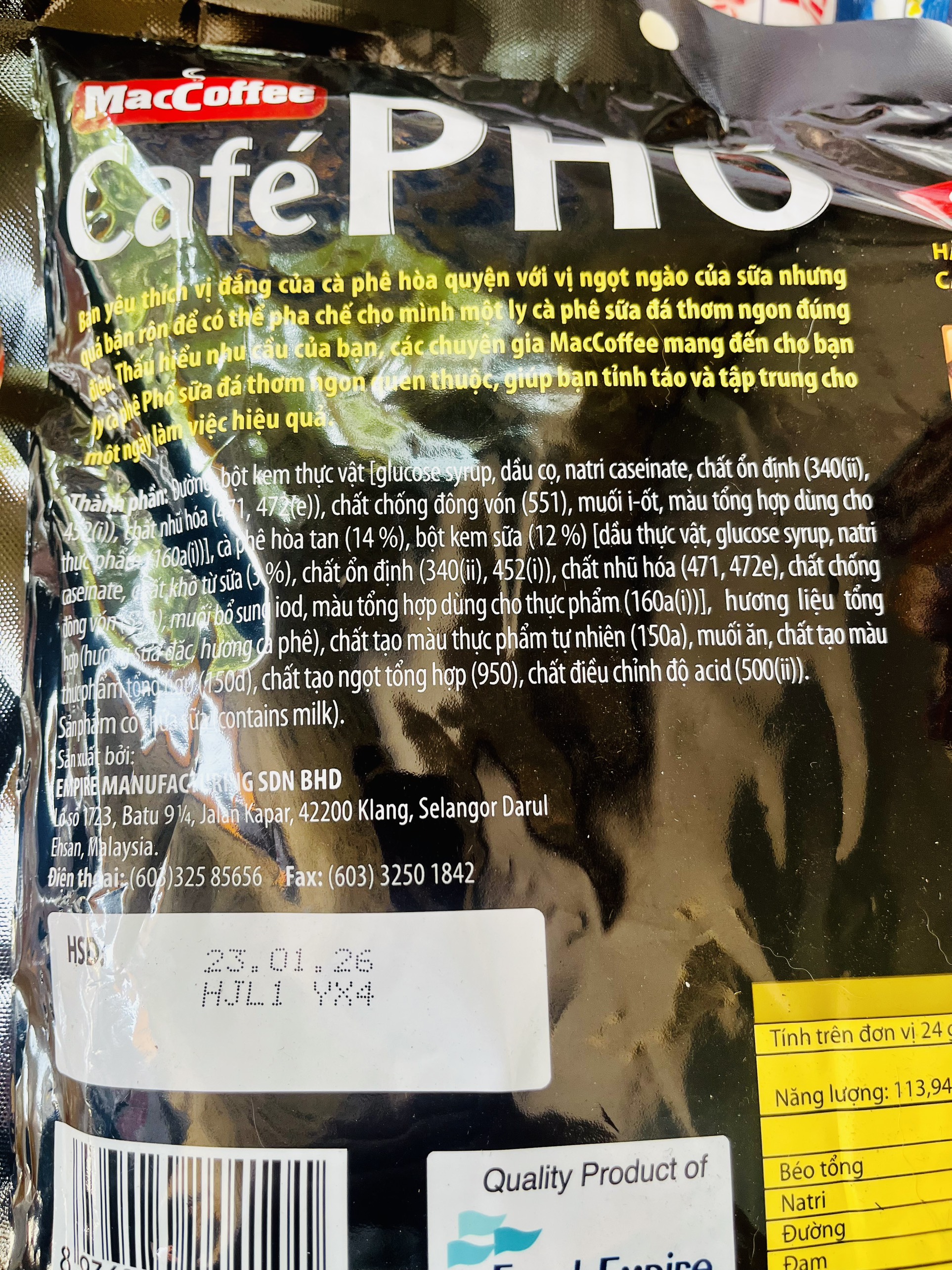 Cà phê sữa đá 3in1 Cafe Phố - MacCoffe túi (30 gói x 24g)