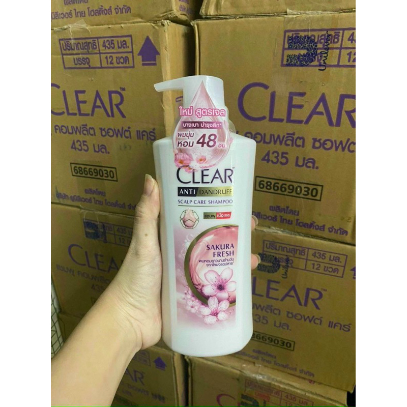 Dầu gội clear than hoạt tính, thảo dược, bạc hà, men, anh đào 450ml thái lan