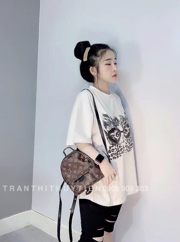 Sét bộ ngố in hình mèo đeo kính phối quần rách gối cực chất TTS0315