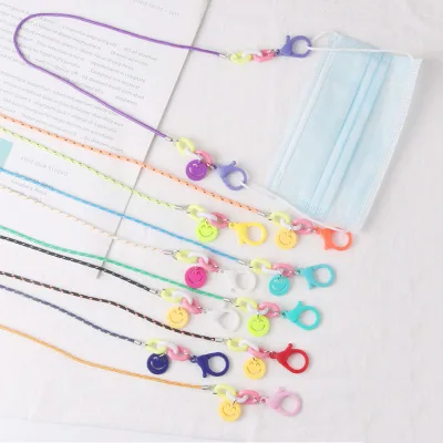 RNATION Comfortable Protect Ears Smiley Shape Boys Girls Anti-lost Chain Glasses Chain Glasses Rope Glasses Neck Lanyards
