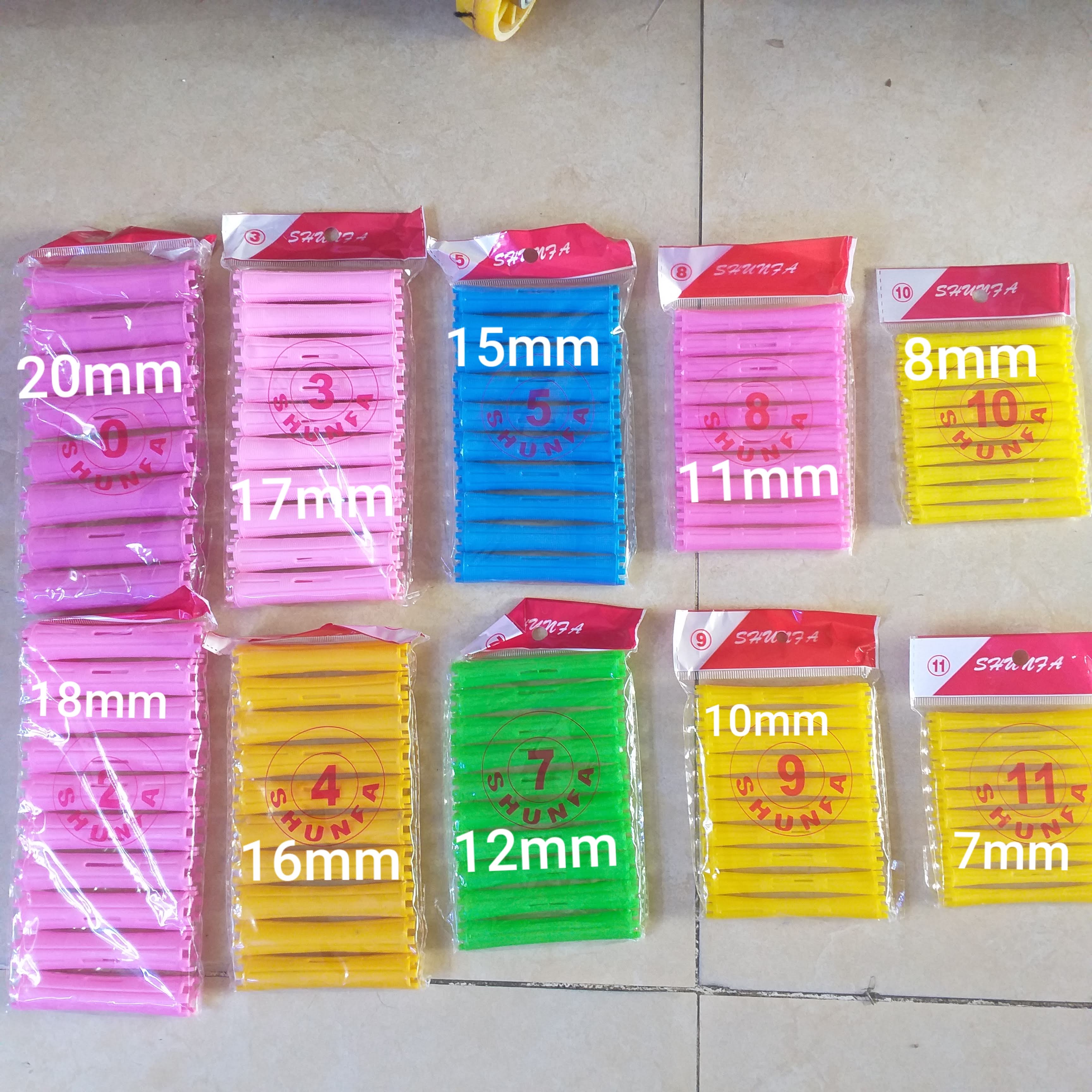Set 10 bone hair curlers DP (bone cold bending)