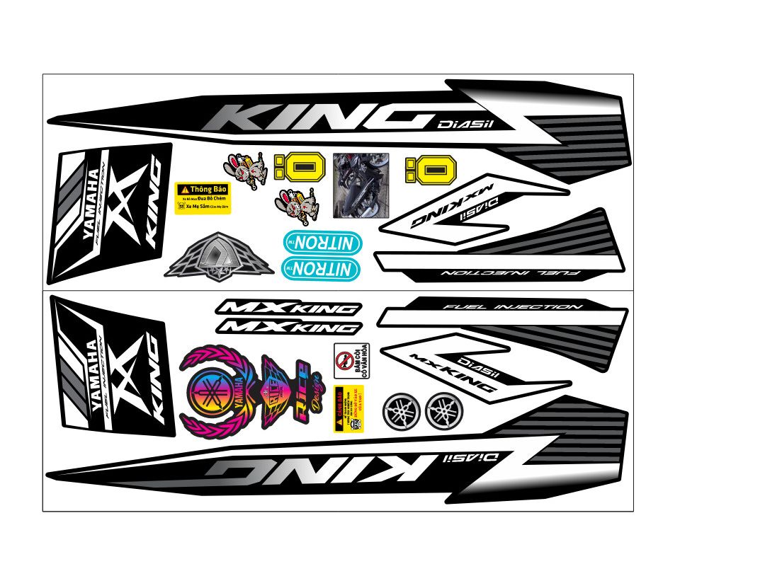 Tem rời sirius mxking đen bạc