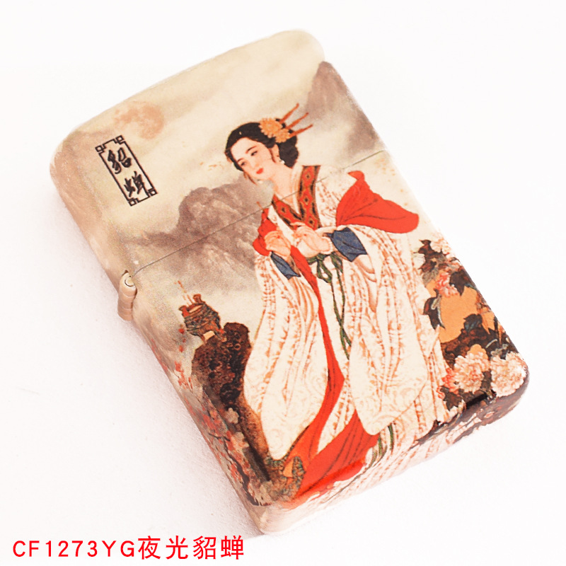 Bật lửa đá xăng Chief in 3D hình mỹ nhân cổ trang