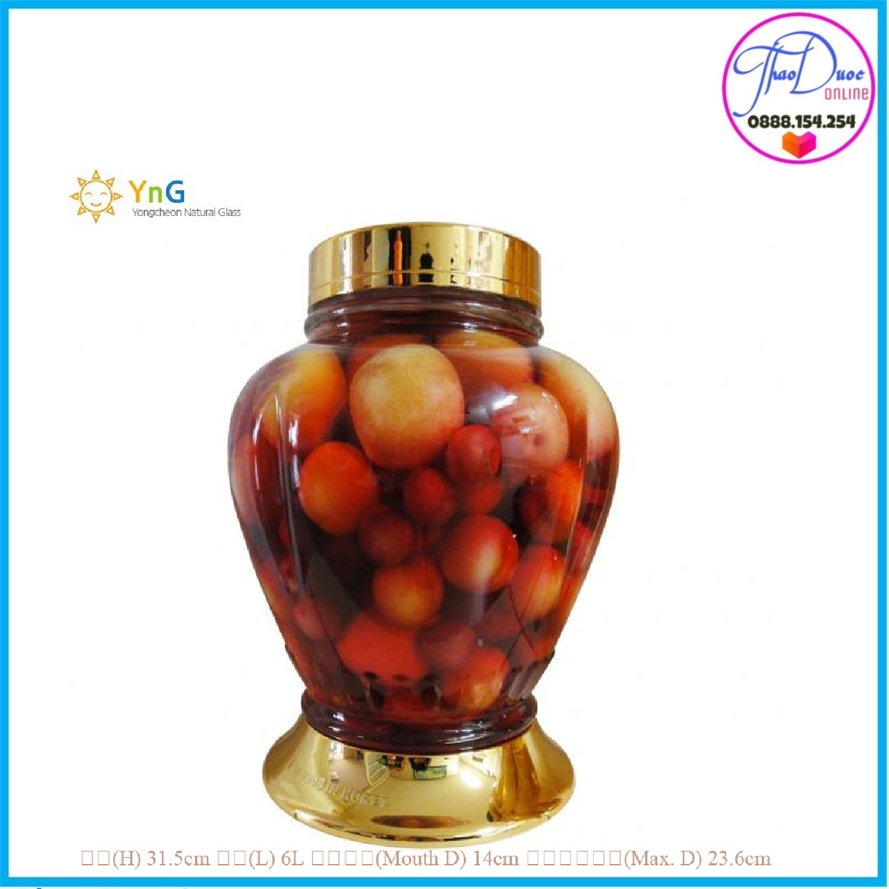 Bình NgâmRượu hình Táo Nhập Khẩu Hàn Quốc 6 Lít