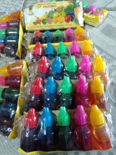 MÀU NƯỚC THỰC PHẨM LỆ HƯƠNG {5 LỌ 5 MÀU}
