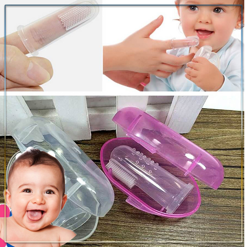 Bàn chải xỏ ngón silicon cho bé